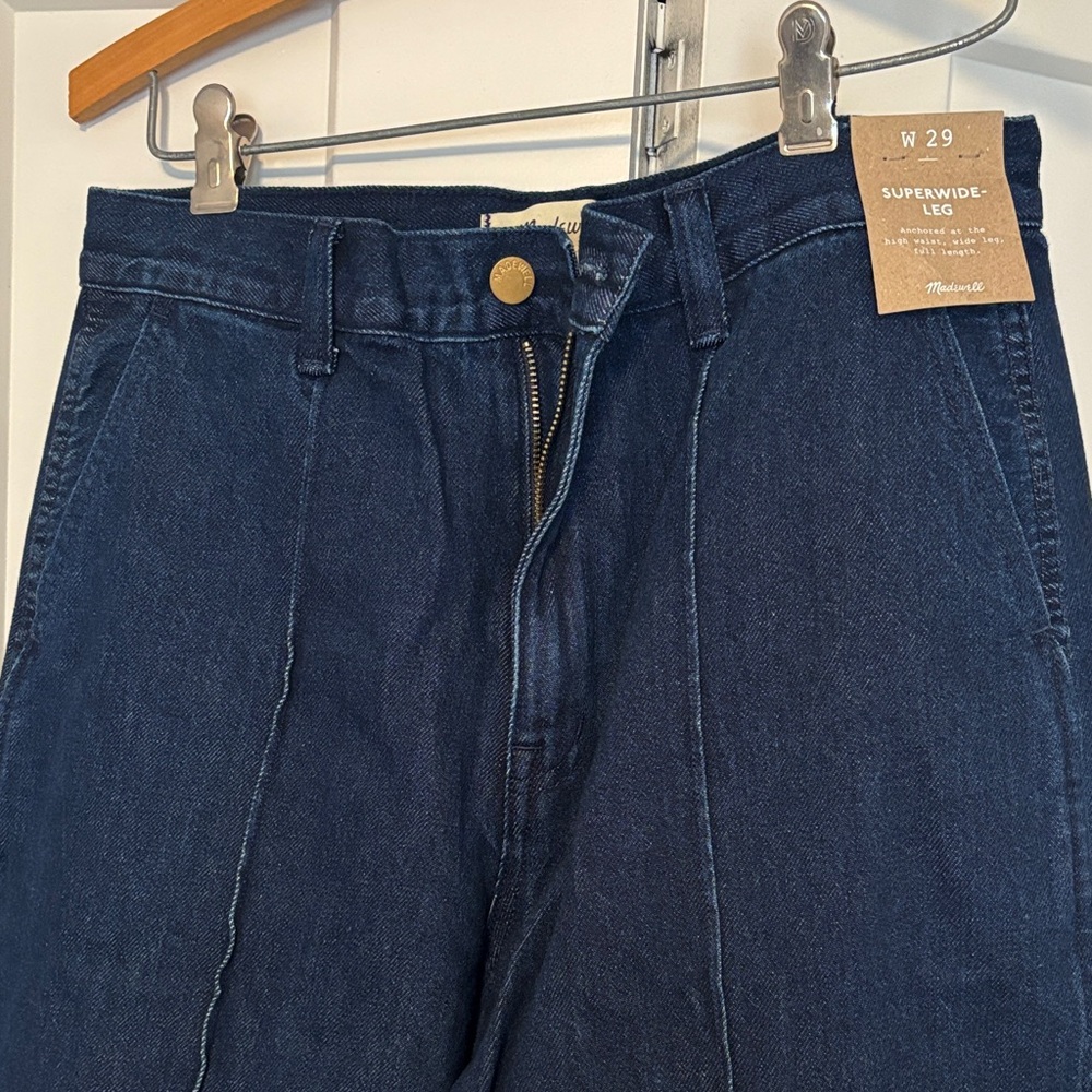 NWT Madewell Super Wide-Leg Blue Denim Pants